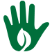 Hand with leaf icon