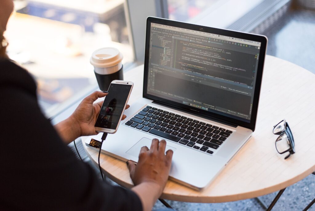 Minimal workspace with a laptop
